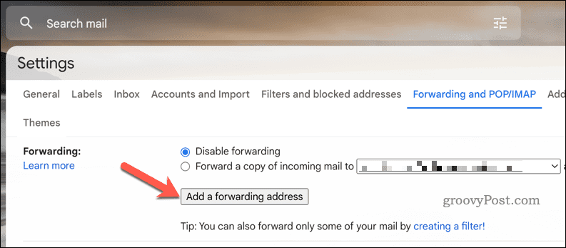 Gmail yönlendirme adresi ekleyin