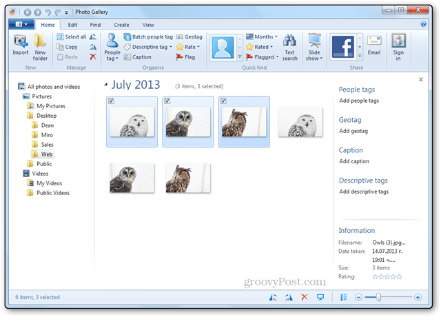 Windows Live Fotoğraf Galerisi ile Birden Çok Fotoğrafı Yeniden Boyutlandırma