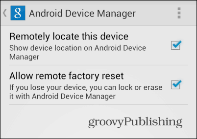 Android Cihaz Yöneticisi ayarları