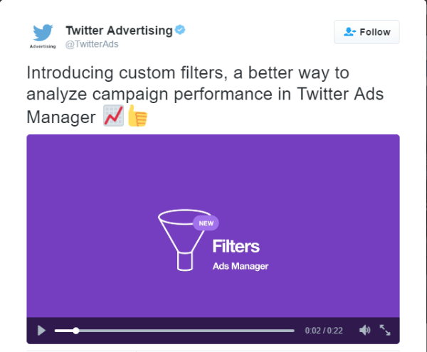 twitter reklam yöneticisi özel filtreleri