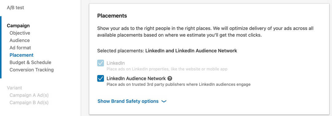 run-ab-test-in-linkedin-campaign-manager-set-up-campaigns-ad-placement-6