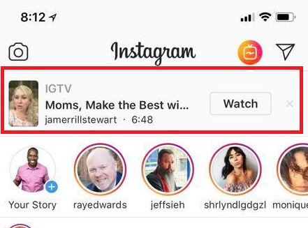 Instagram, IGTV videoları için bildirimler ekler.