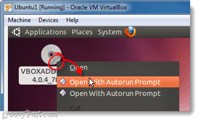 Ubuntu sanal kutusunda autorun vboxadditions diski