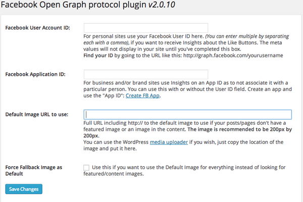 WP Facebook Open Graph Protocol eklentisi, paylaşılabilirliği artırmak için blogunuza uygun etiketleri ve değerleri ekler.
