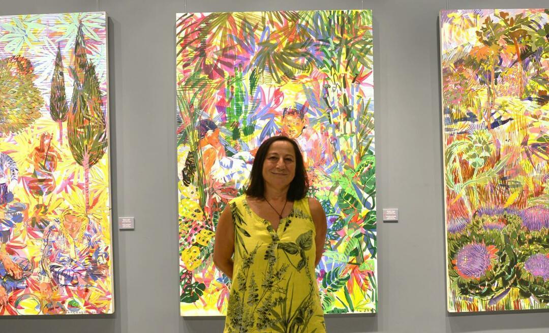 Zeliha Akçaoğlu'nun 'Gizli Bahçeler' resim sergisi Ziraat Bankası Çukurambar Sanat Galerisi'nde
