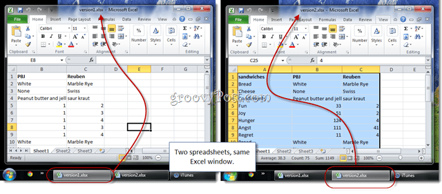 Karşılaştırma için Excel 2010 E-Tablolarını Yan Yana Görüntüleme