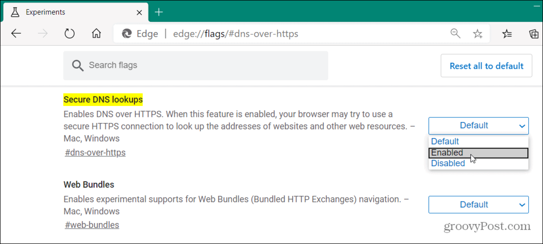 Microsoft Edge'de HTTPS Üzerinden DNS Nasıl Etkinleştirilir