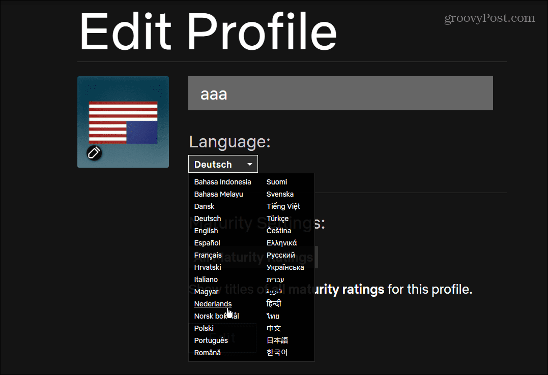 Profilleri Düzenle Dili