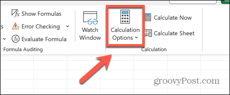 excel hesaplama seçenekleri