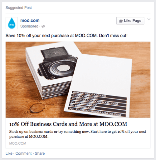 moo kartları facebook reklamı örneği 2
