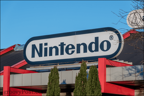 Bir binada Nintendo logosu