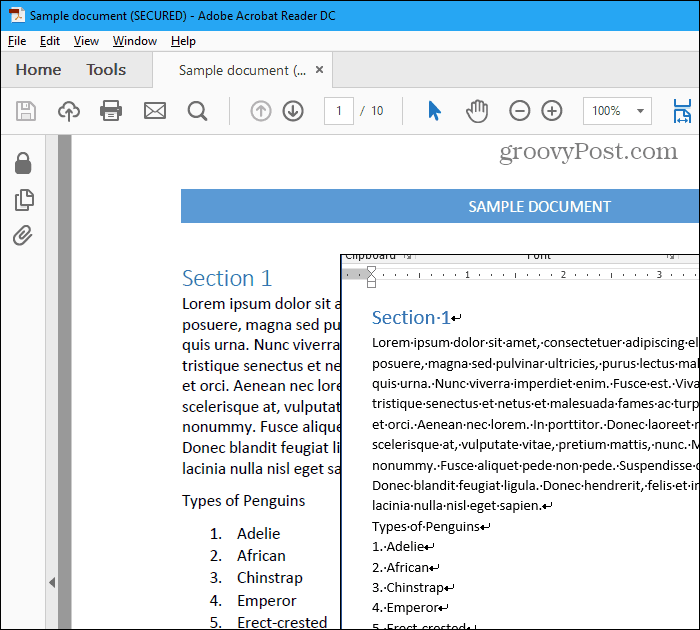 PDF dosyası ve Word dosyası