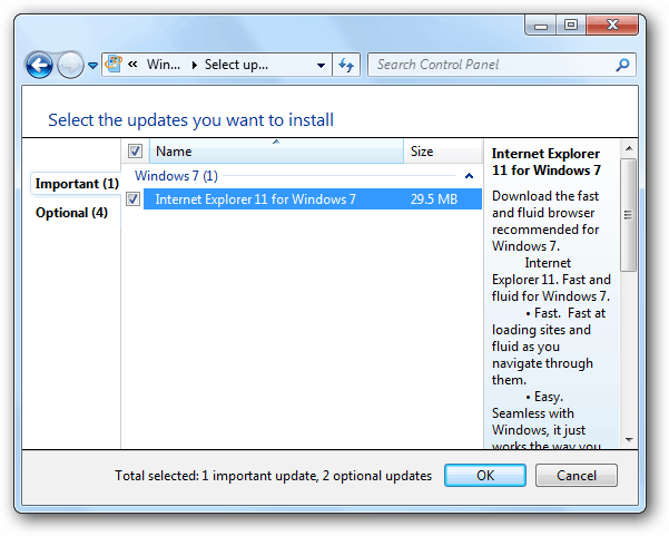 IE 11 Windows Güncelleme
