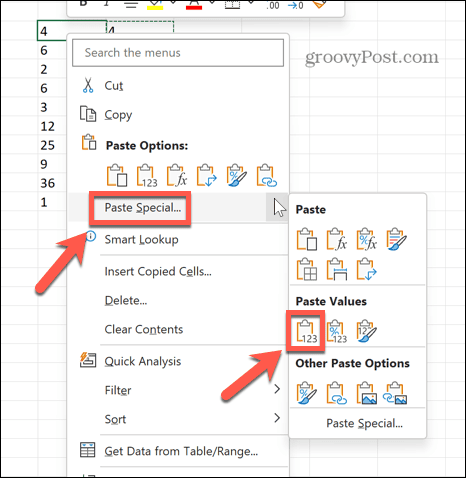 excel yapıştır özel değerler