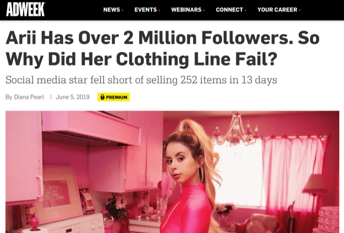 2 milyon takipçiye sahip Instagram influencer'ı Arri, giyim hattı satamadı