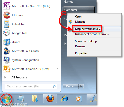 Windows 7'de bir ağ sürücüsünü eşleme