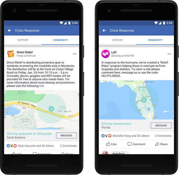 Facebook, kuruluşların ve işletmelerin artık Topluluk Yardımı'nda gönderi paylaşabileceğini ve insanların bir kriz anında ihtiyaç duydukları yardımı almaları için kritik bilgi ve hizmetler sağlayabileceğini duyurdu.