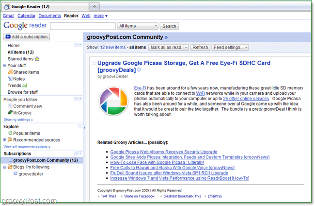 Varsayılan Firefox RSS Görüntüleyicinizi Google Reader'a Değiştirme