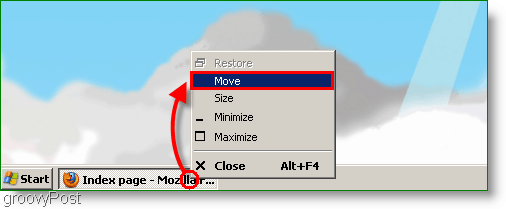 Windows XP Ekran Görüntüsü - Pencereyi Taşı