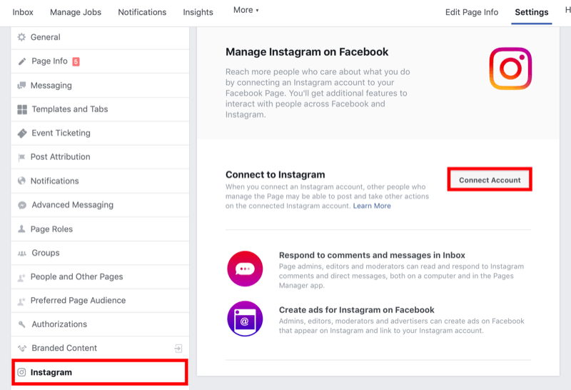 Facebook sayfası ayarlarından Instagram iş hesabına Facebook sayfası nasıl bağlanır