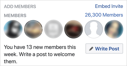 Yeni Facebook grup üyelerine hoş geldiniz demek için Gönderi Yaz'ı tıklayın.