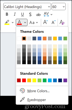 powerpoint yazı tipi rengini seç