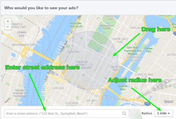 facebook reklam haritası aracı