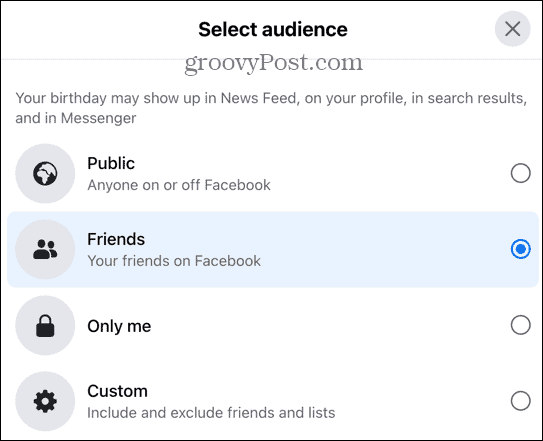 facebook hedef kitle seçenekleri