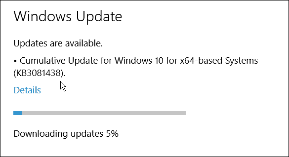 Microsoft’un Windows 10 için Üçüncü Toplu Güncelleştirmesi (KB3081438)
