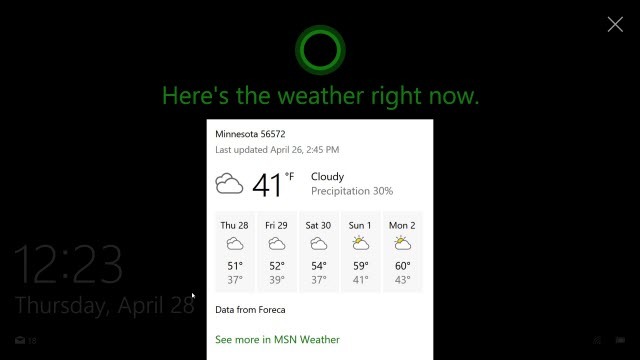 Cortana Kilit Ekranı