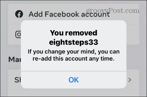 Facebook ve Instagram'ın bağlantısını kaldırın