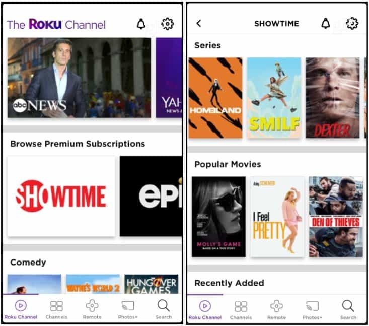 Premium Kanallar Roku Kanal Uygulaması iOS