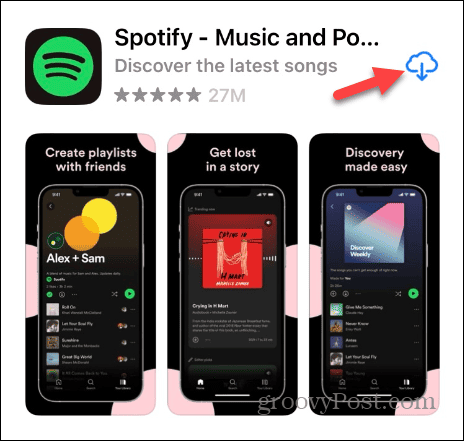 Spotify iPhone'u yeniden yükleyin