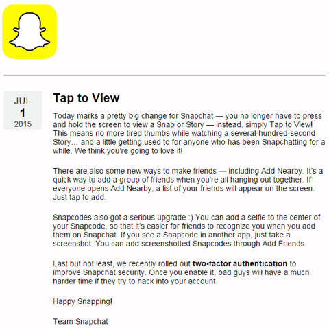 müşteri geri bildirim değişiklikleri snapchat