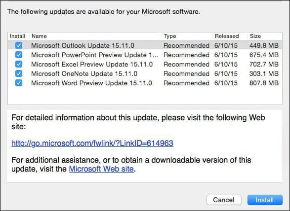 Mac için Microsoft Office 2016 Önizleme