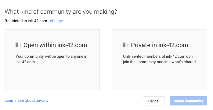 google + kısıtlı topluluk
