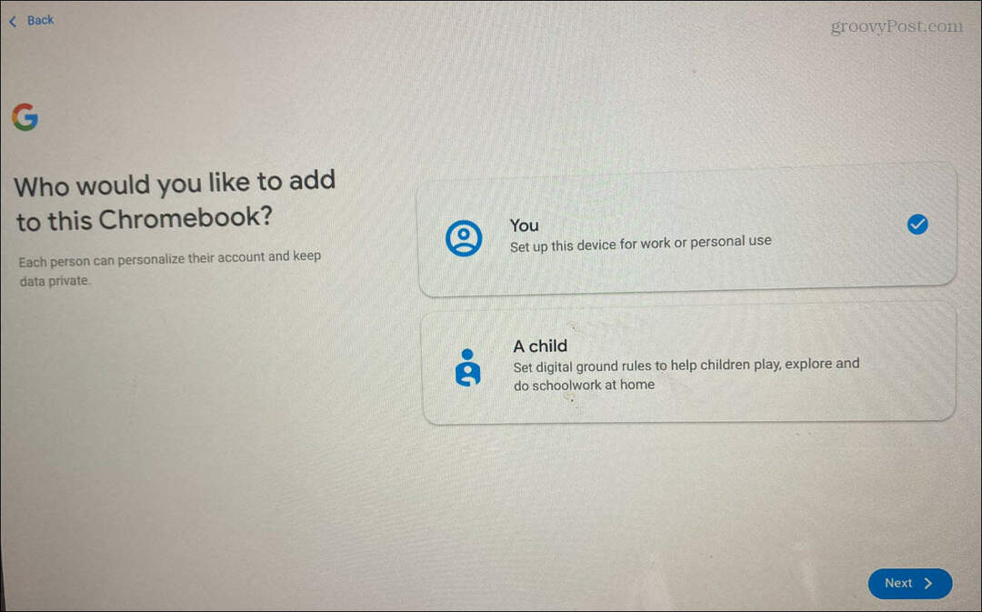 Chromebook'ta Kullanıcı Ekle
