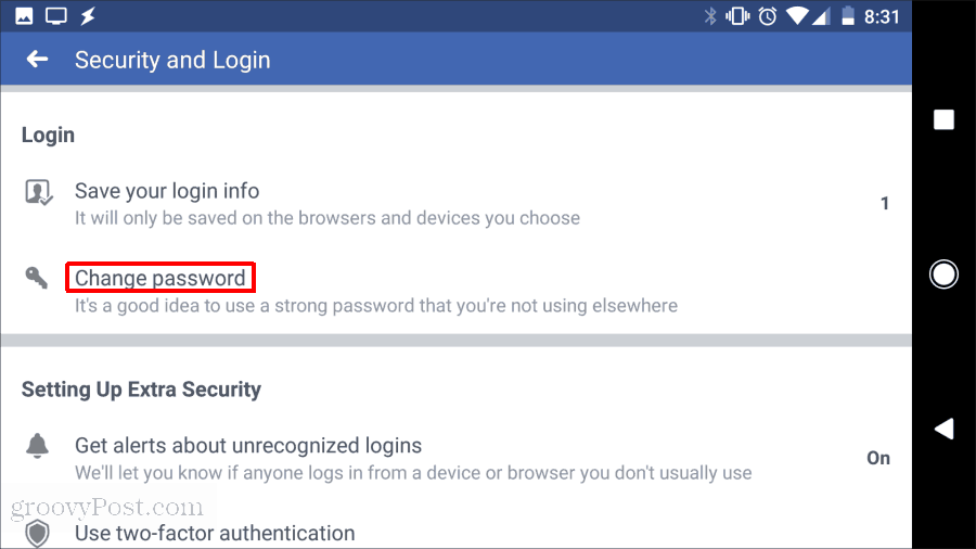 facebook şifre değiştirme
