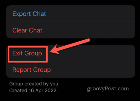 whatsapp bir gruptan çıkmak