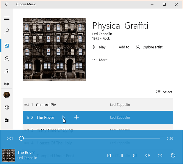 Groove Müzik Windows 10