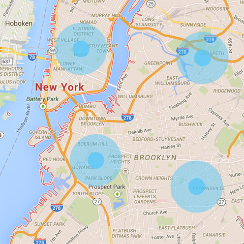 new york'ta haritası çizilen önemli yerler