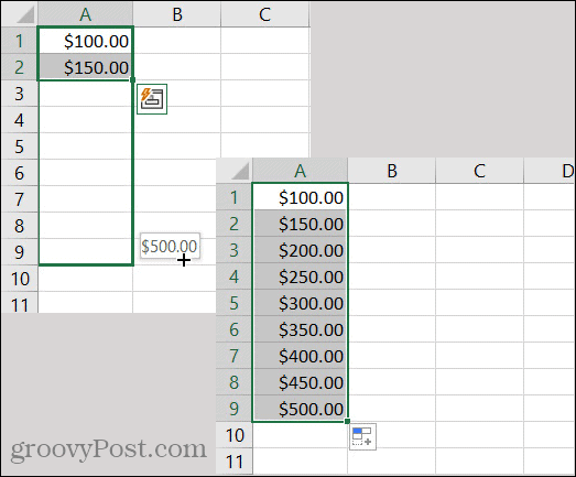 Excel Otomatik Doldurma Para Birimi Kalıbı
