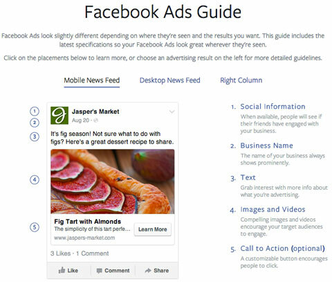 facebook mobil reklam özellikleri