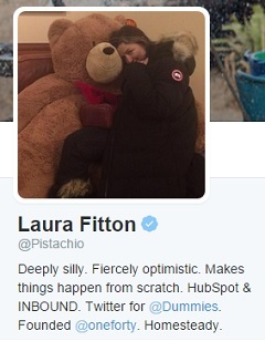 Laura Fitton'ın Twitter profili.