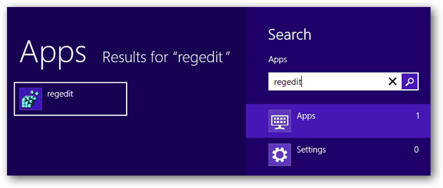 Windows 8 uygulamaları regedit