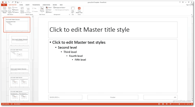 Office 2013 Şablonu Oluştur Özel Tasarım Yap POTX Slayt Slaytlarını Özelleştir Öğretici Nasıl Kaydırılır Master View