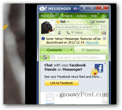 Yahoo! Messenger Windows Live Birlikte Çalışabilirliğini, Genel Sohbeti ve Daha Fazlasını Kapatma