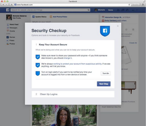 Facebook Yeni Bir Güvenlik Kontrolü Özelliğini Test Ediyor