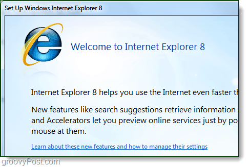 internet explorer 8'e hoşgeldiniz