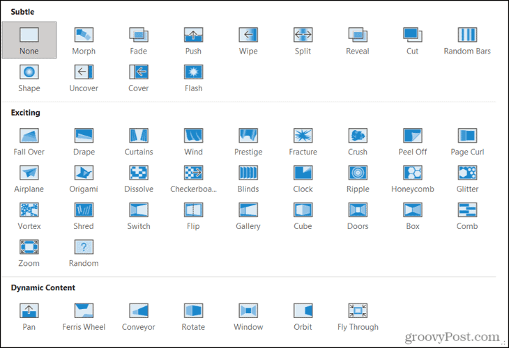 PowerPoint'te slayt geçişleri